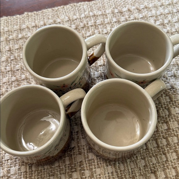 Country side vintage mugs. Floral Ceramic Mug with Brown Base. 4 mugs EUC - Picture 5 of 7